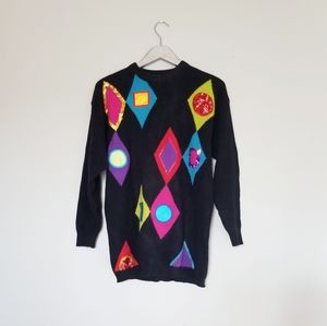 Vintage Christina Sequin and Shapes Sweater